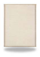 Double Border Cream Wool Rug