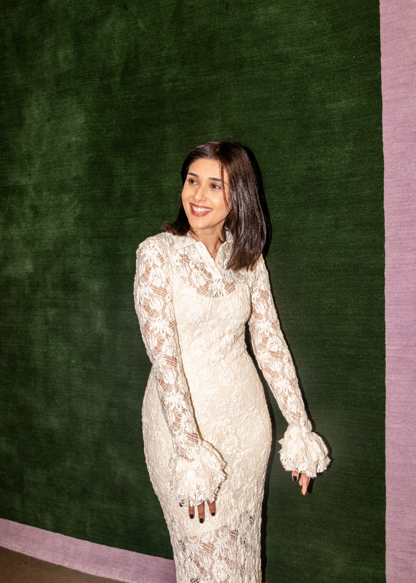 Talla and Green and Lilac Border Rug by Four Corners Rugs