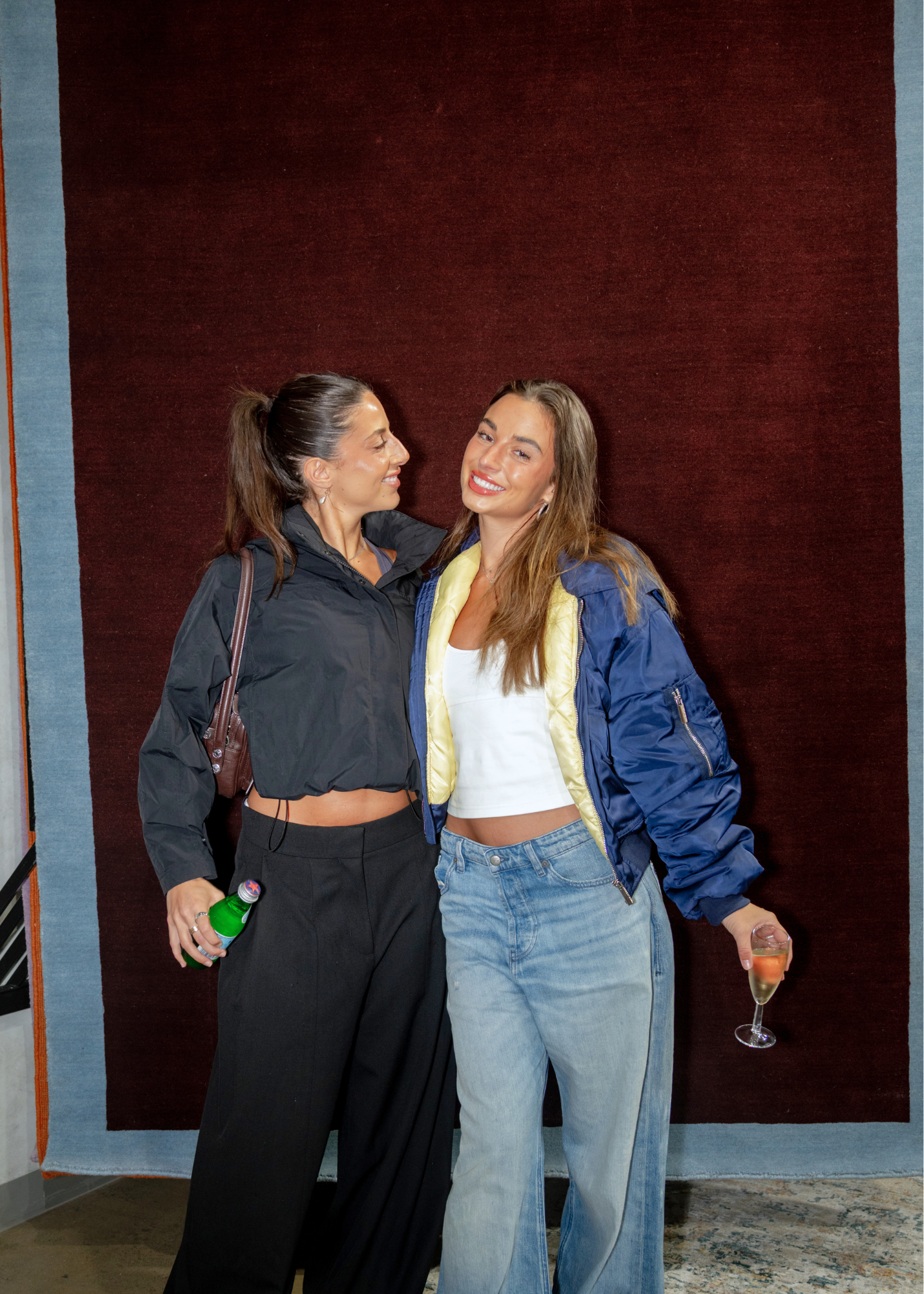 Maroon & Blue Border Rug (Colour Series)