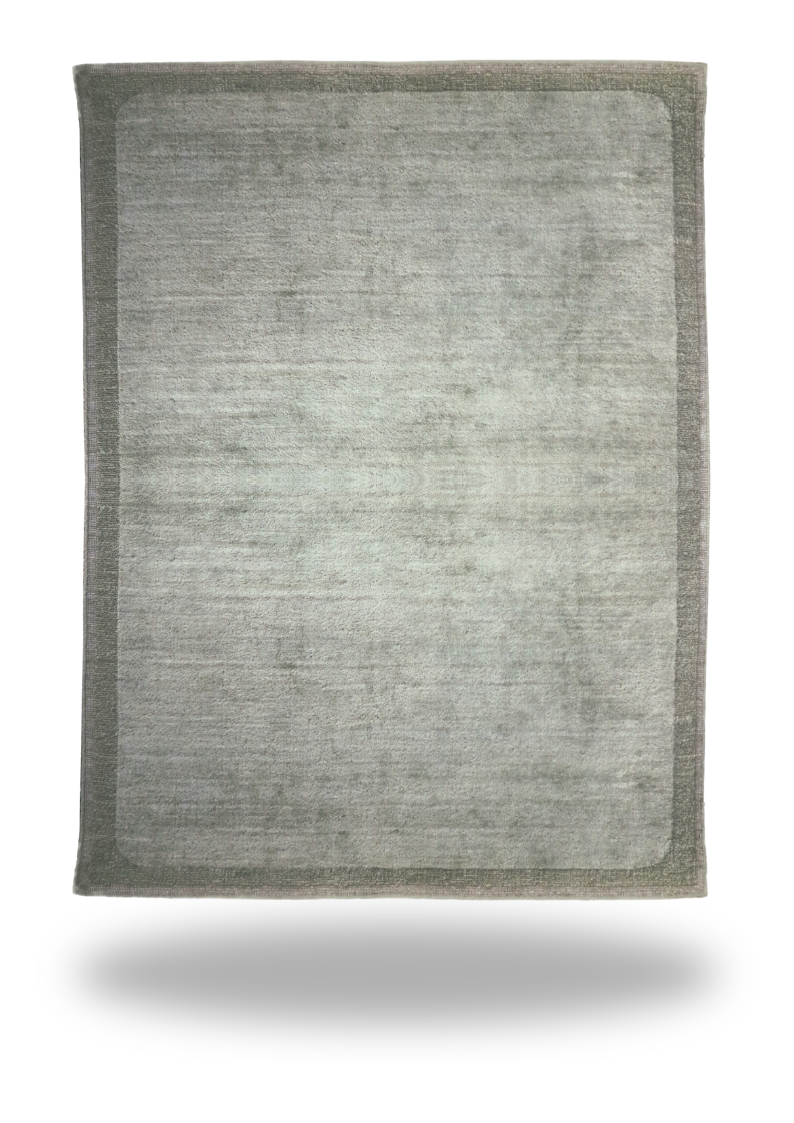 Double Border Mint Wool Rug
