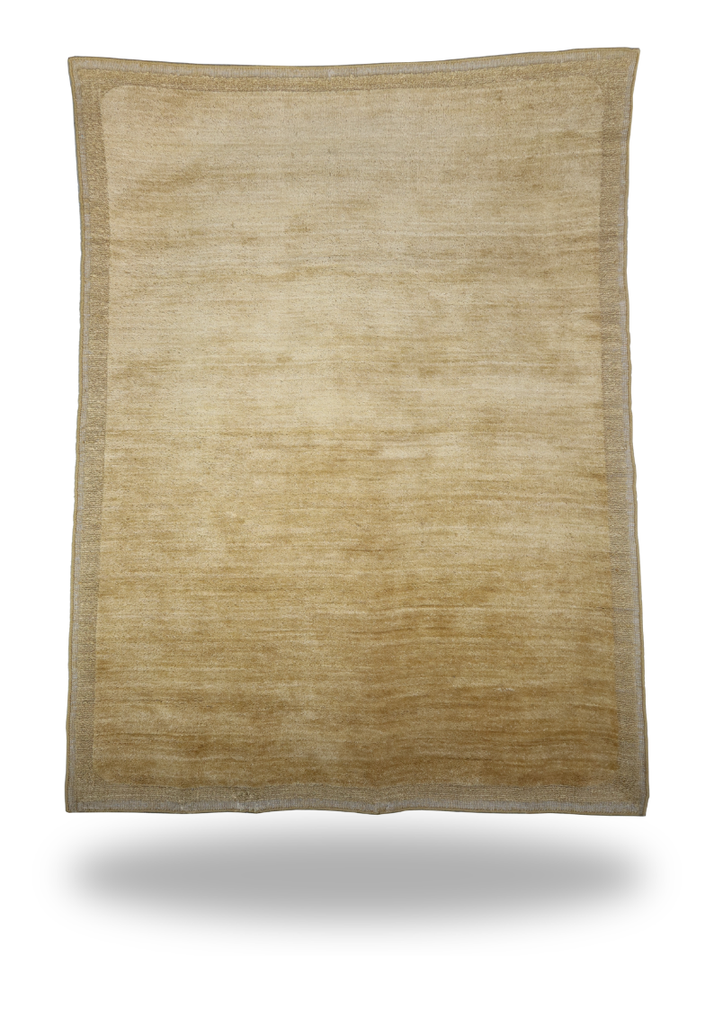 Double Border Mustard Wool Rug
