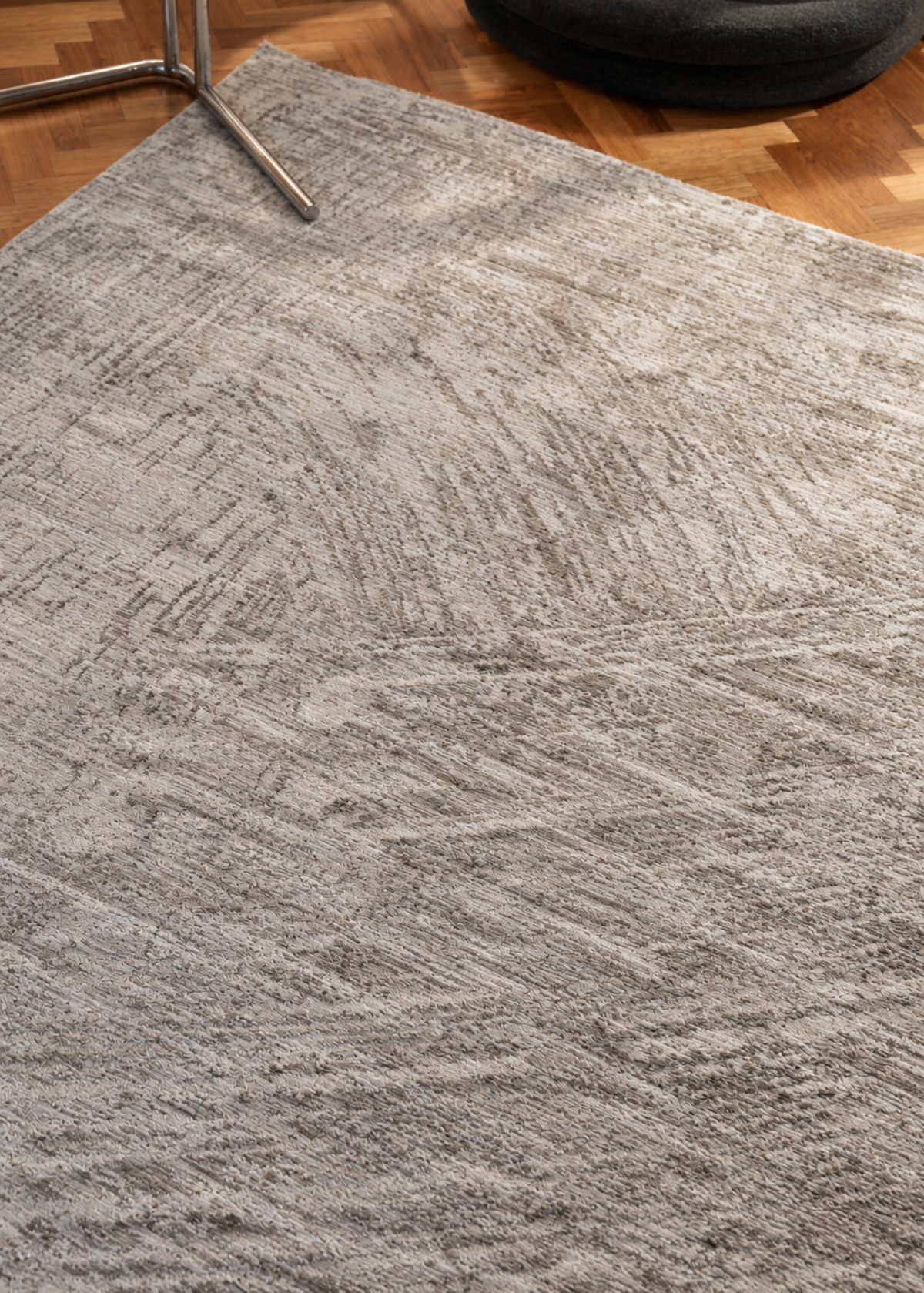 Silver Strokes Modern Rug