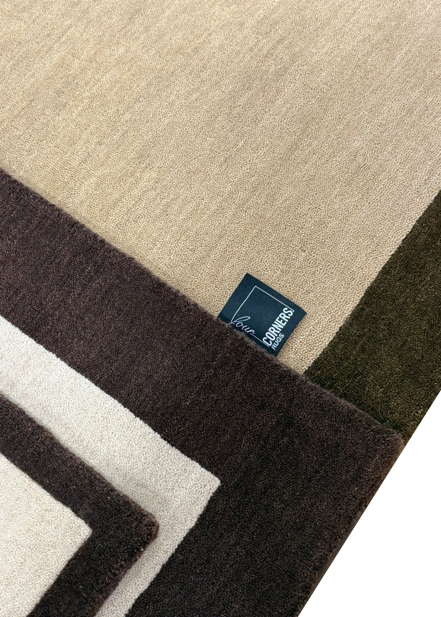 Cream & Brown Border Rug (Neutral Series)