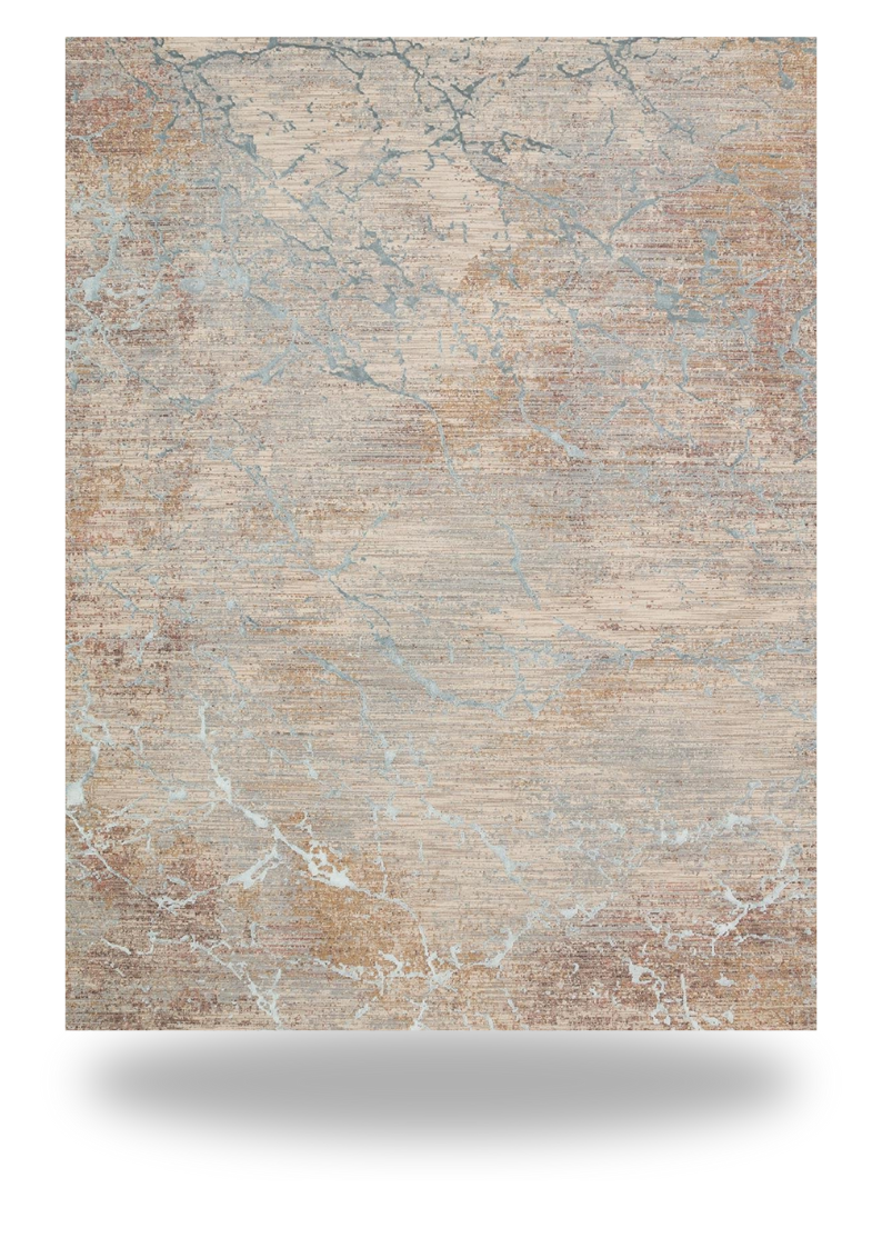 Bordeaux Blue and Autumn Designer Rug