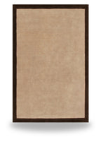 Camel & Olive Green Border Rug (Neutral Series) floating