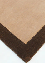Camel & Olive Green Border Rug (Neutral Series) corner 