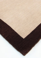 Cream & Brown Border Rug (Neutral Series) corner