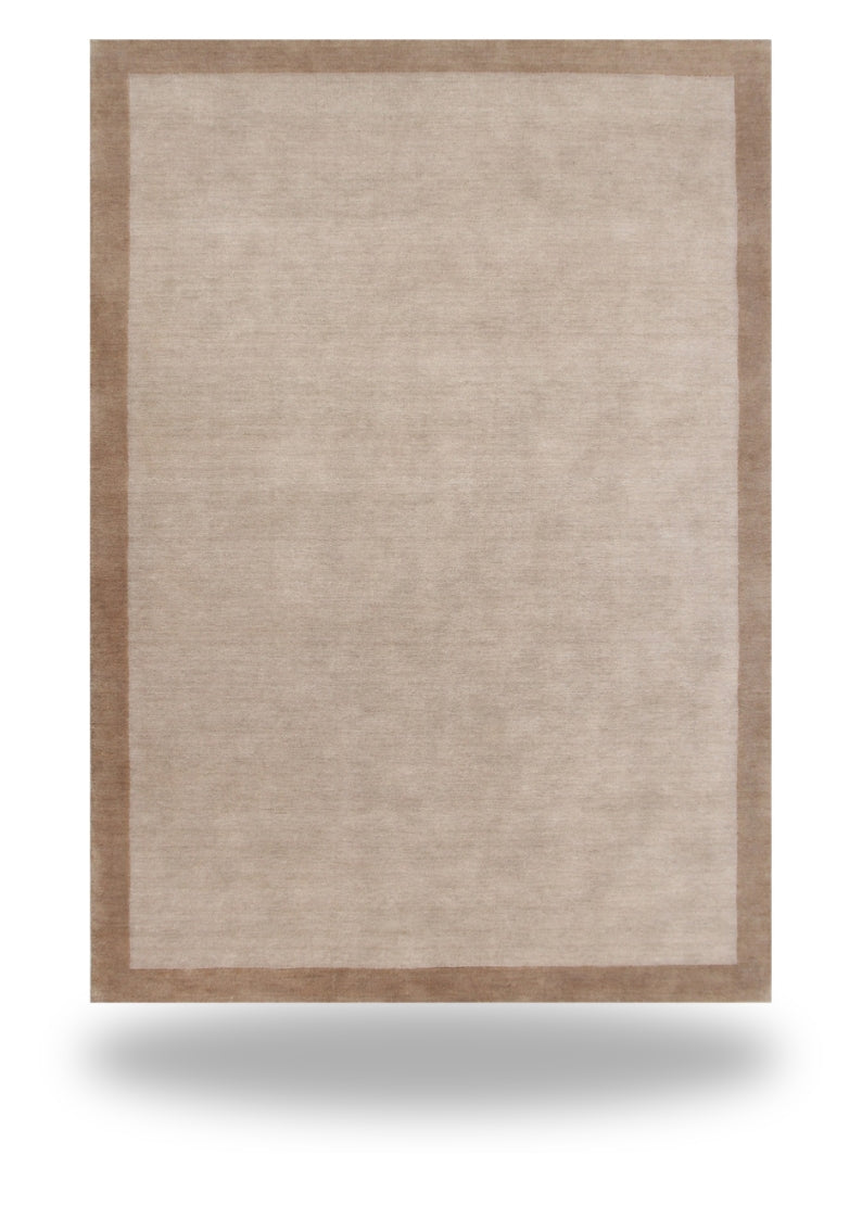 Cream & Camel Border Rug (Neutral Series) floating