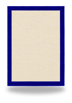 Cream & Cobalt Blue Border Rug (Colour Series)