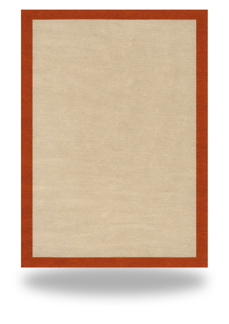 Cream & Orange Border Rug (Colour Series)