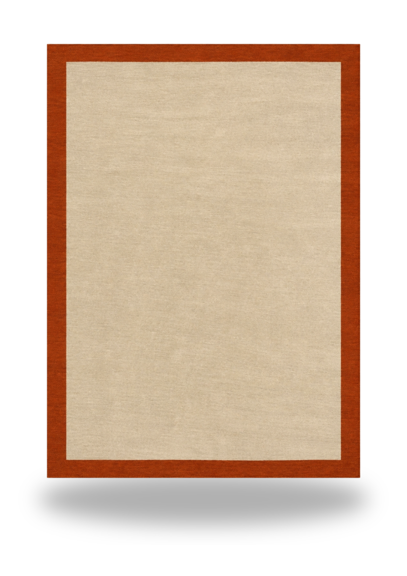 Cream & Orange Border Rug (Colour Series)