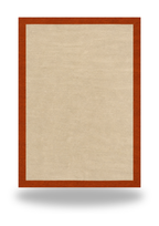 Cream & Orange Border Rug (Colour Series)