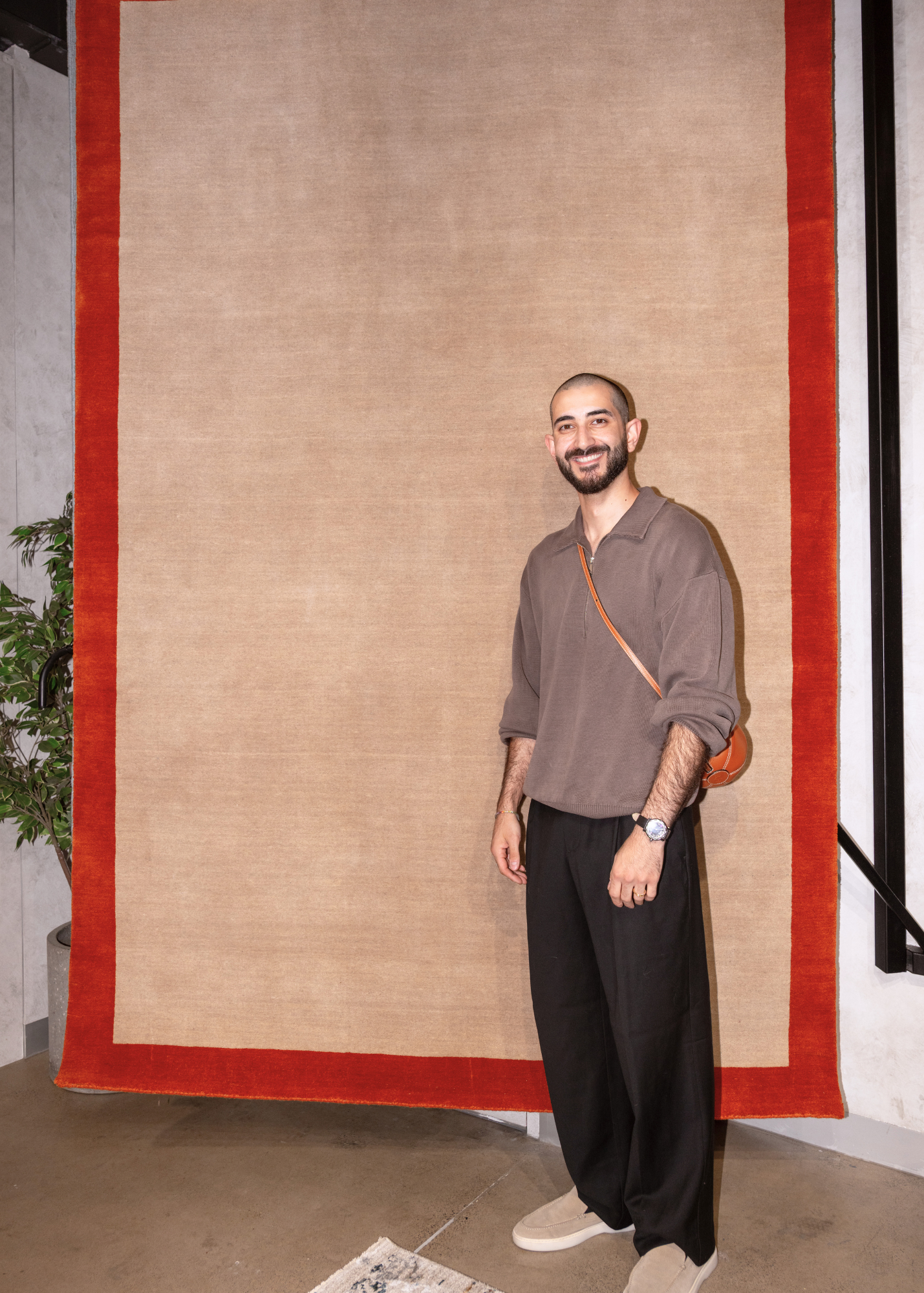 Ari and Cream & Orange Border Rug by Four Corners Rugs