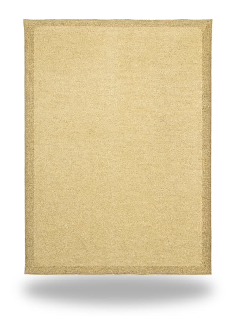 Double Border Mustard Wool Rug