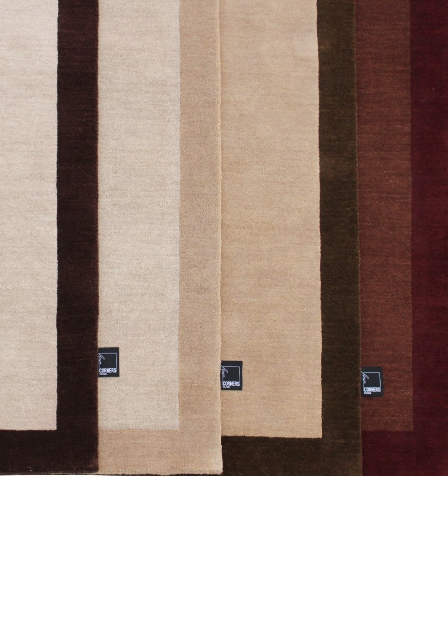 Cream & Brown Border Rug (Neutral Series)