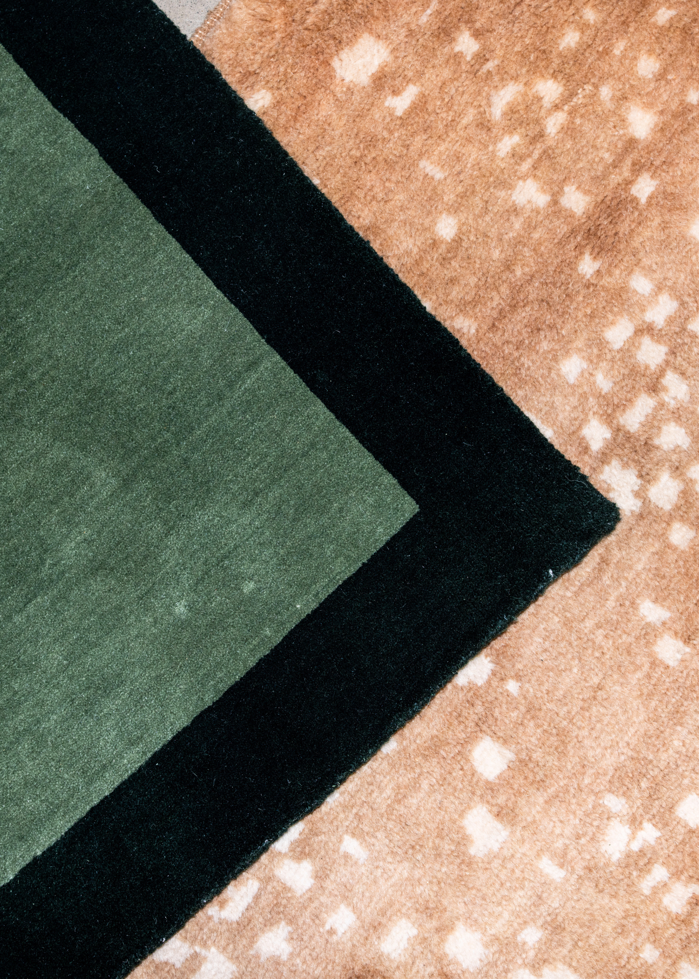 close up of Green and Green Border Rug by Four Corners Rugs