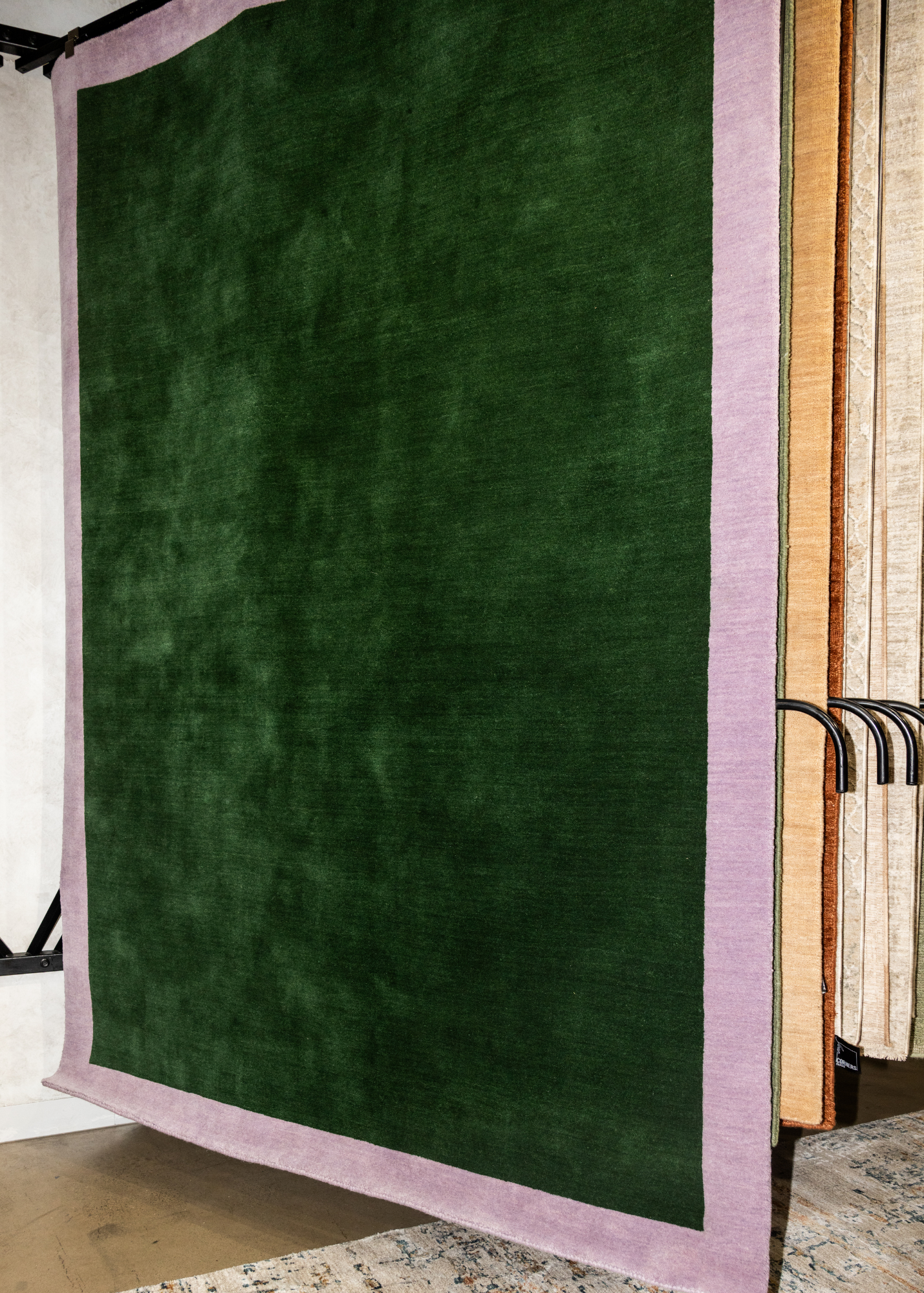 Green and Lilac Border Rug by Four Corners Rugs