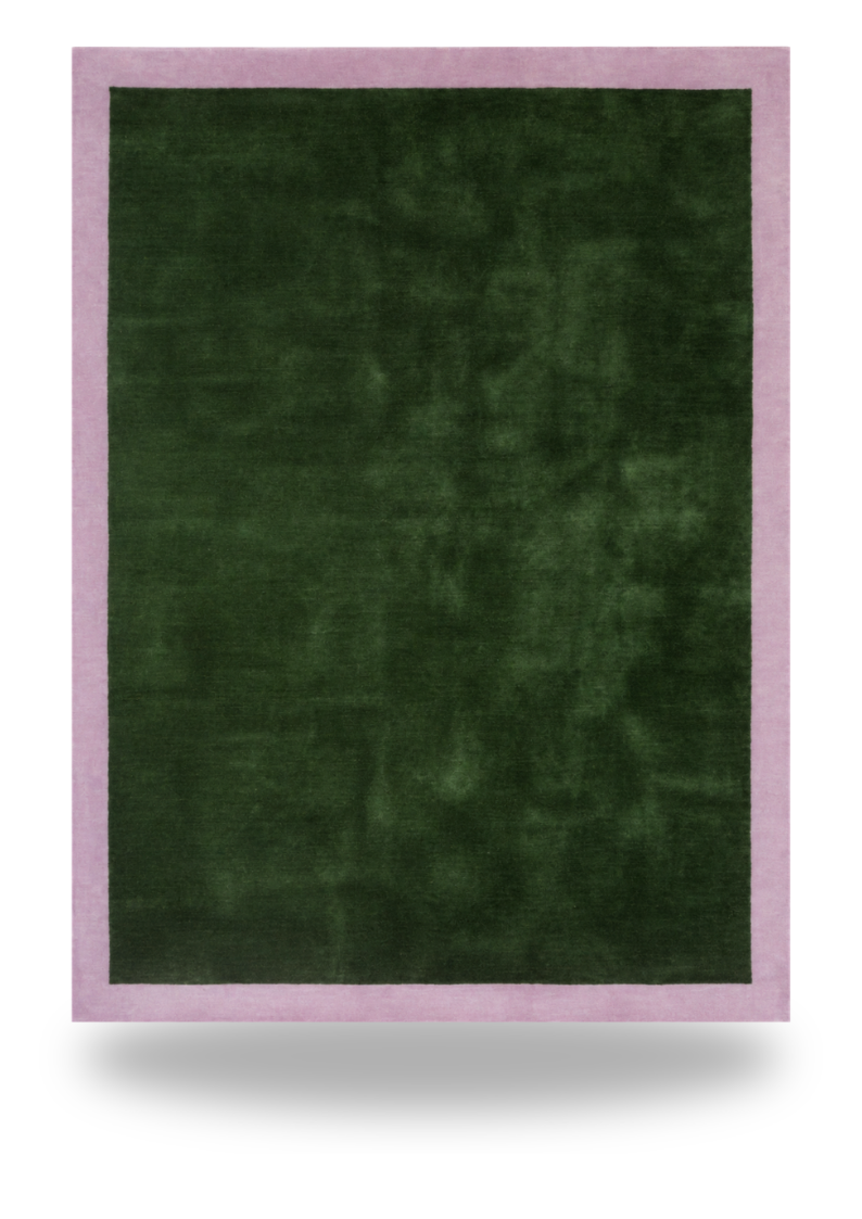 Green and Lilac Border Rug (Colour Series)