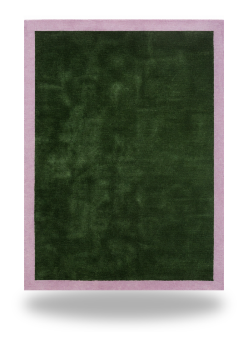 Green and Lilac Border Rug (Colour Series)