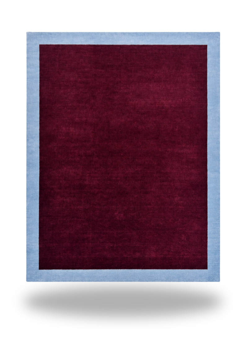 Maroon & Blue Border Rug (Colour Series)
