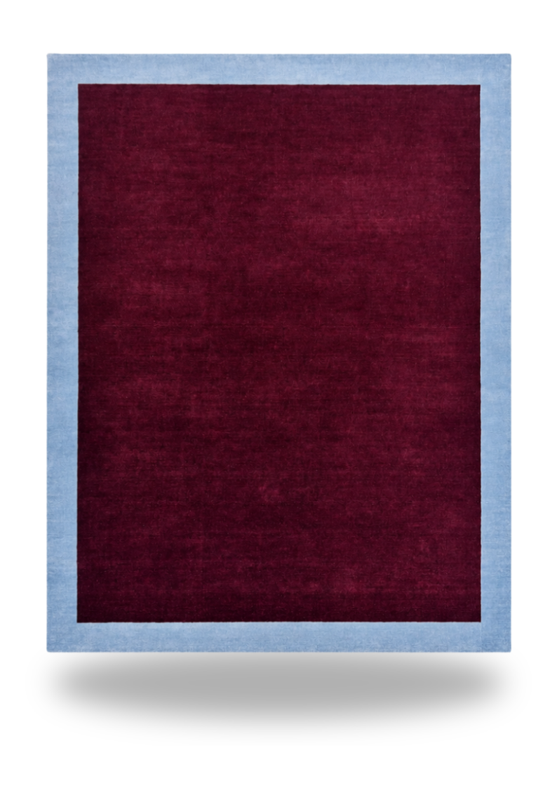 Maroon & Blue Border Rug (Colour Series)