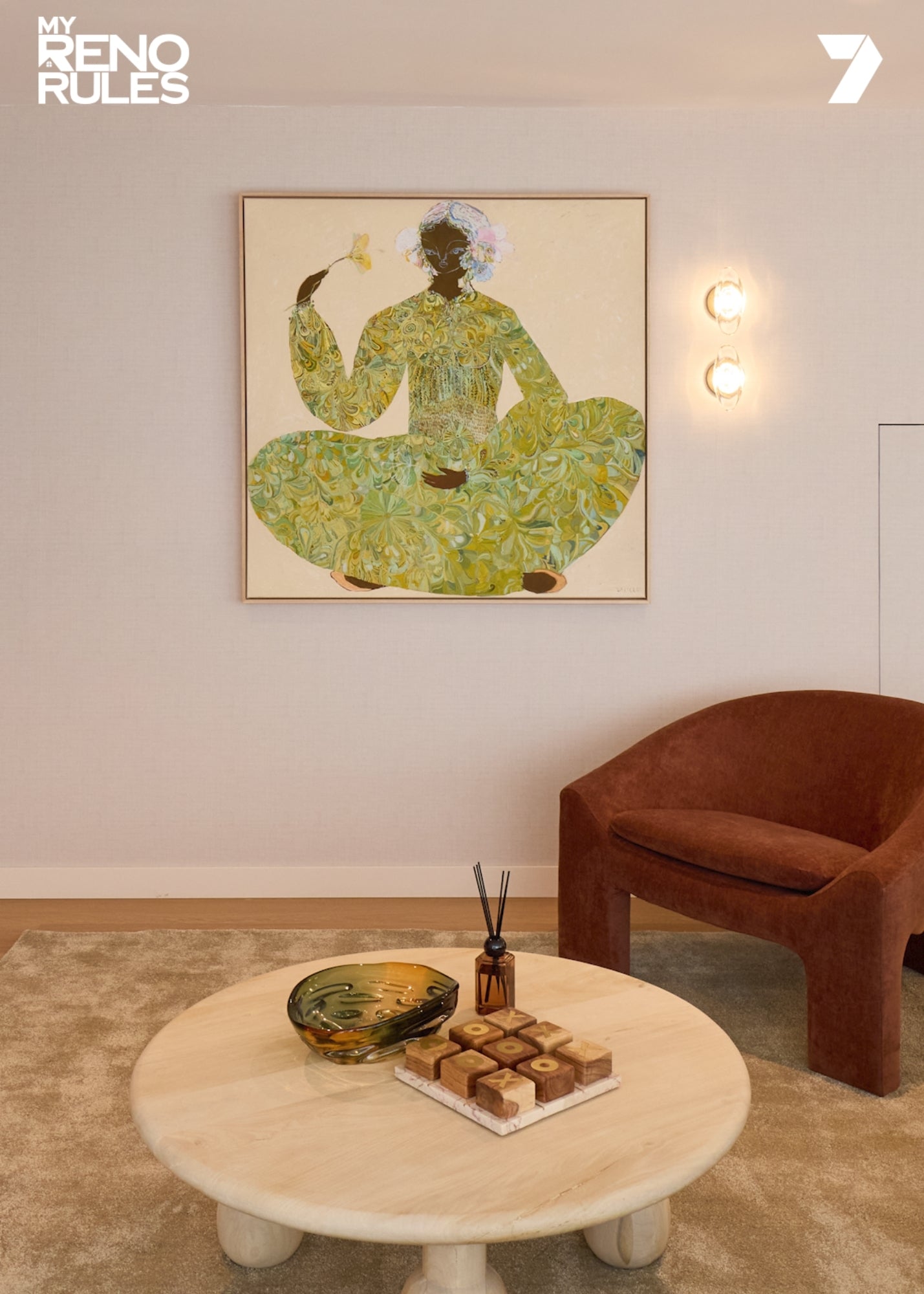 My Reno Rules (Renovation TV Show by Adrian Portelli), Living Room Featuring Plush Olive Green Rug by Four Corners Rugs 