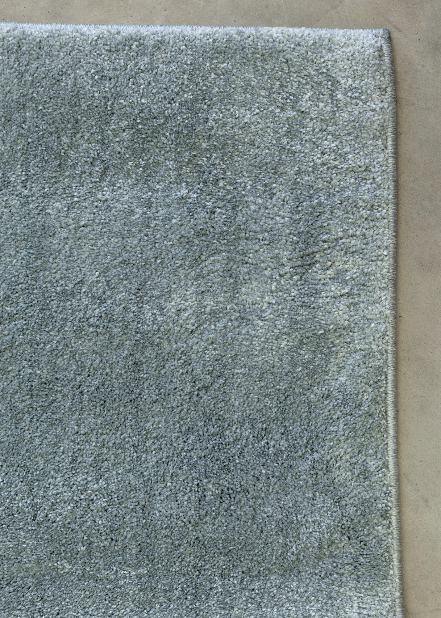 Plush Ice Blue Rug by Four Corners Rugs close up of corner