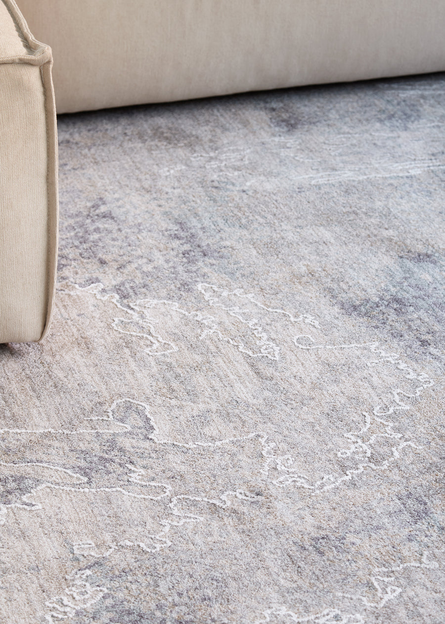 Rune Blue, Grey and White Designer Rug