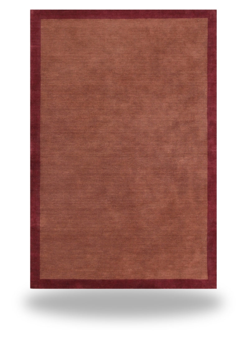 Rust & Cherry Border Rug (Neutral Series) floating