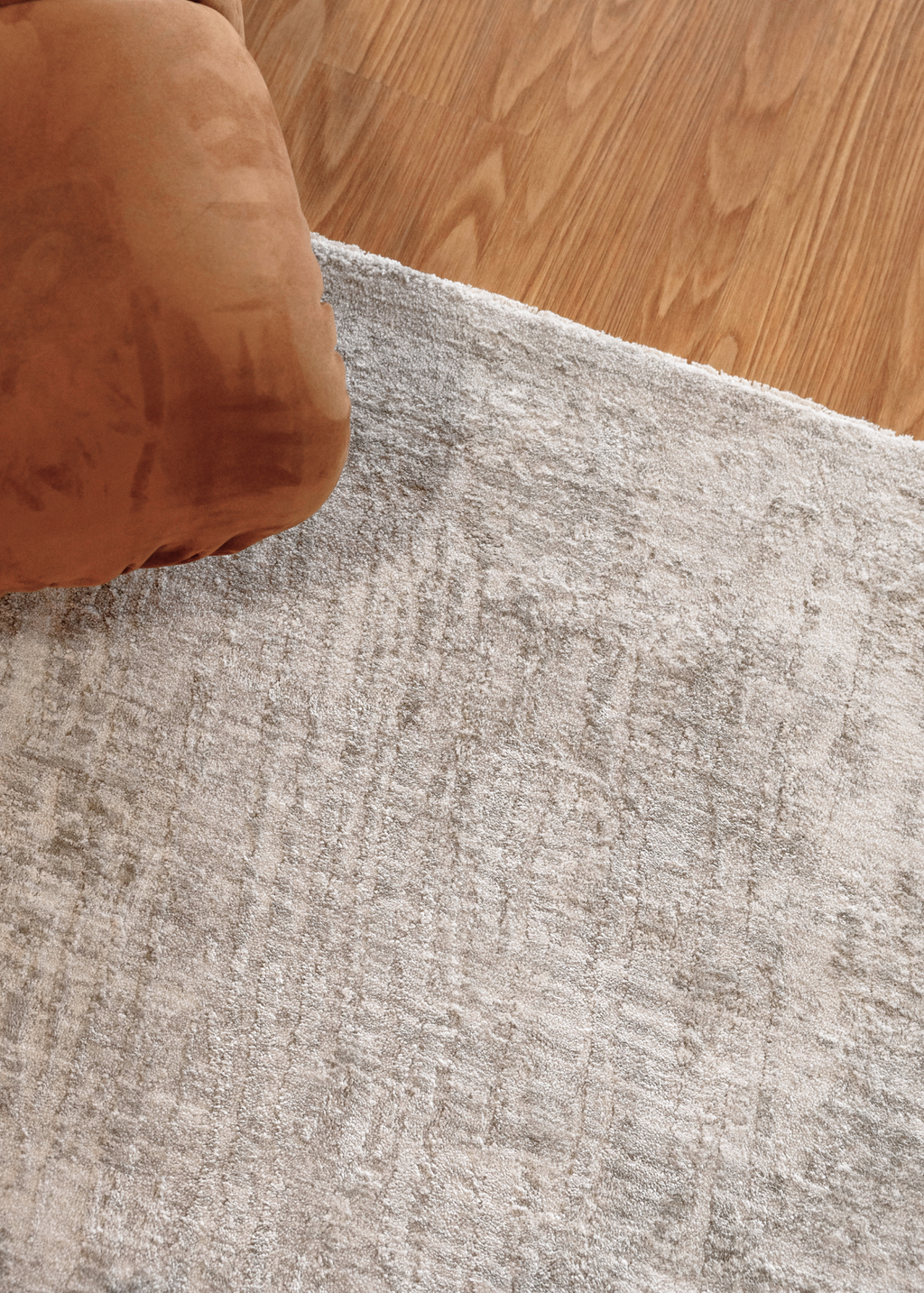 Close-up of Silver Strokes Modern Rug by Four Corners Rugs