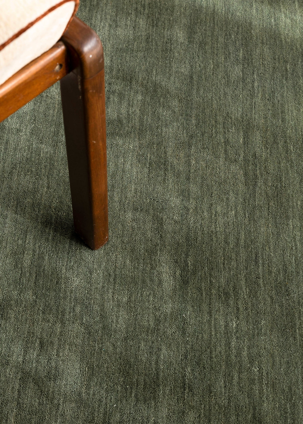 Texture Wool Runner Green close up by Four Corners Rugs