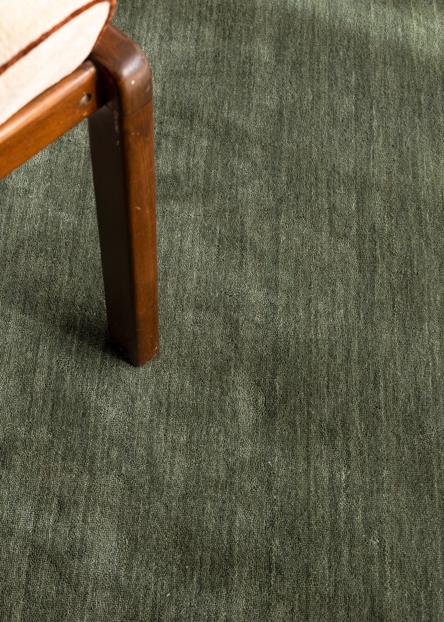 Texture Wool Runner Green close up by Four Corners Rugs