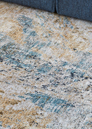 Waves Blue and Gold Rug