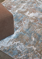 Windswept Blue White and Red Rug Four Corners Rugs