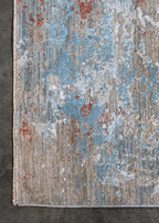 Windswept Blue White and Red Rug Four Corners Rugs
