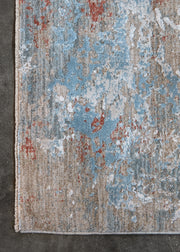 Windswept Blue White and Red Rug Four Corners Rugs