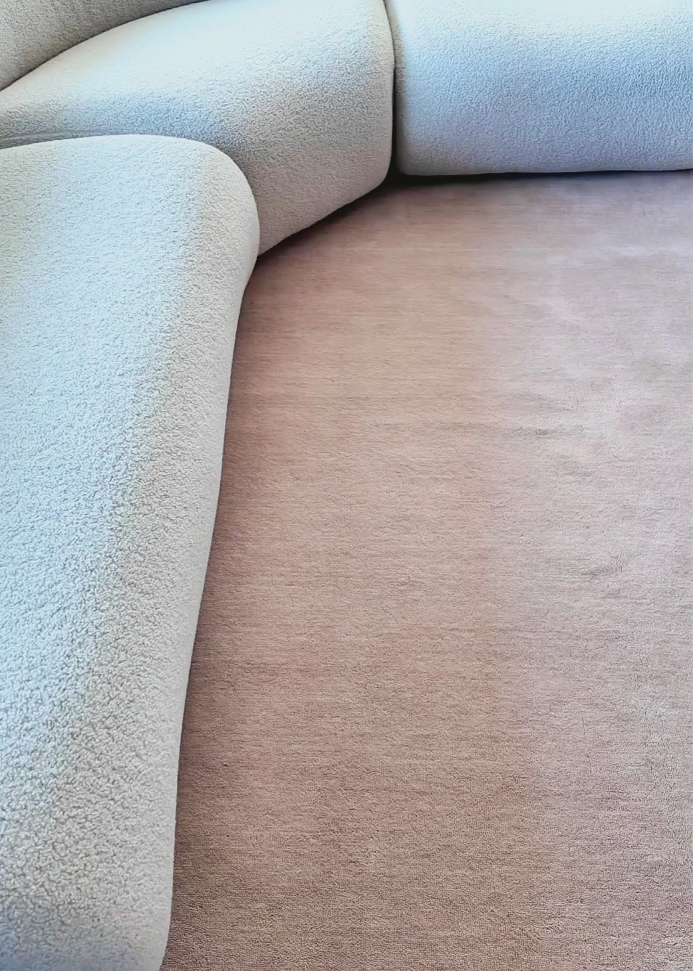 Texture Wool Blush Pink Rug Handmade Video in Living Room