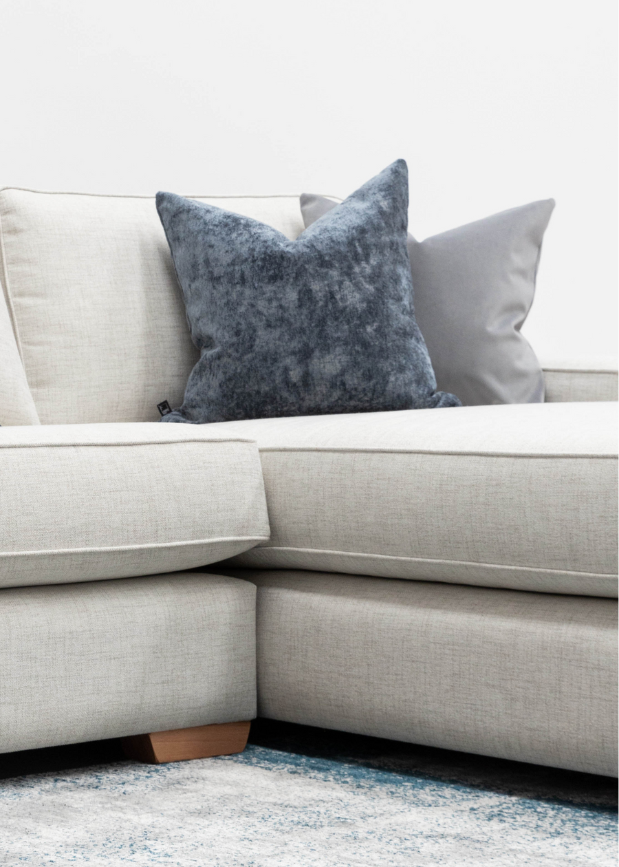 Grey Velvet Cushion - Four Corners Rugs