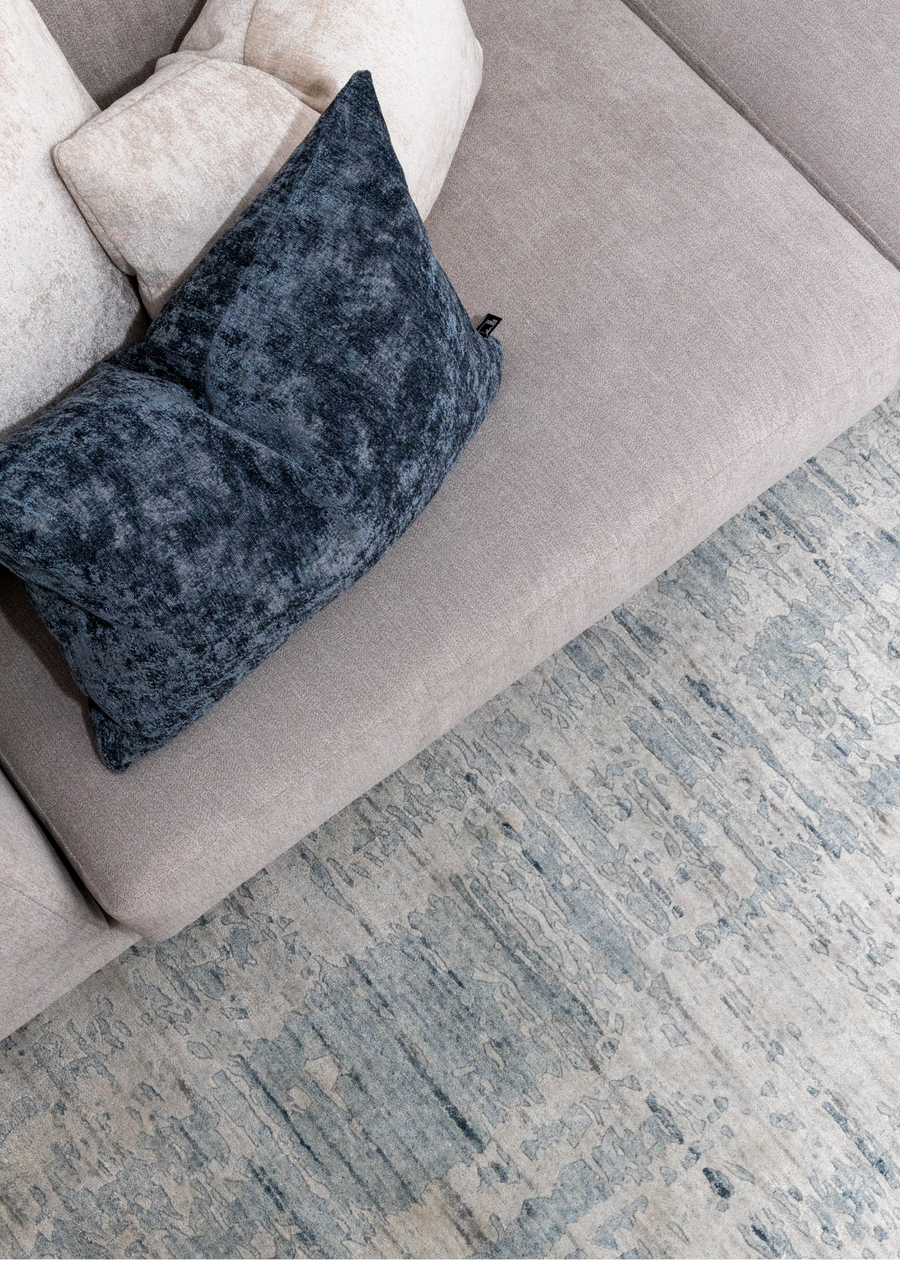 Blue Crushed Cushion - Four Corners Rugs